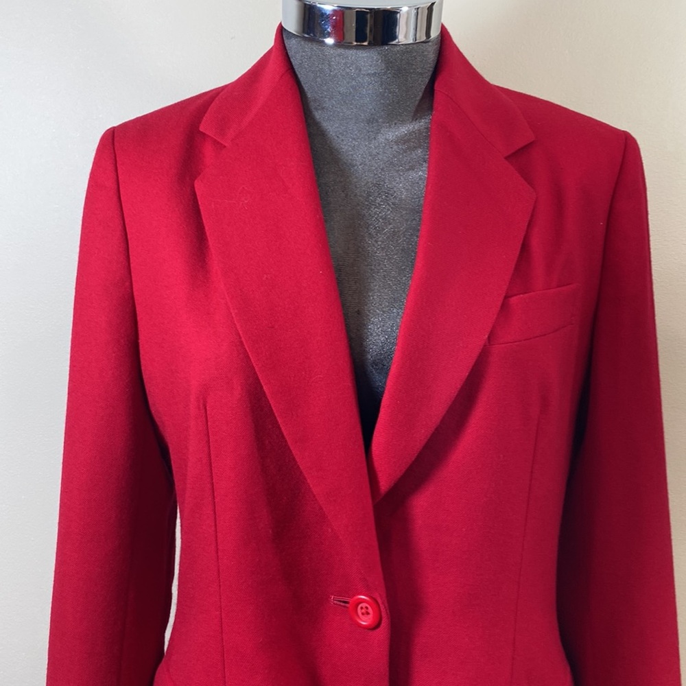 Classiques Entier Wool Red Jacket Size M B1d - image 3